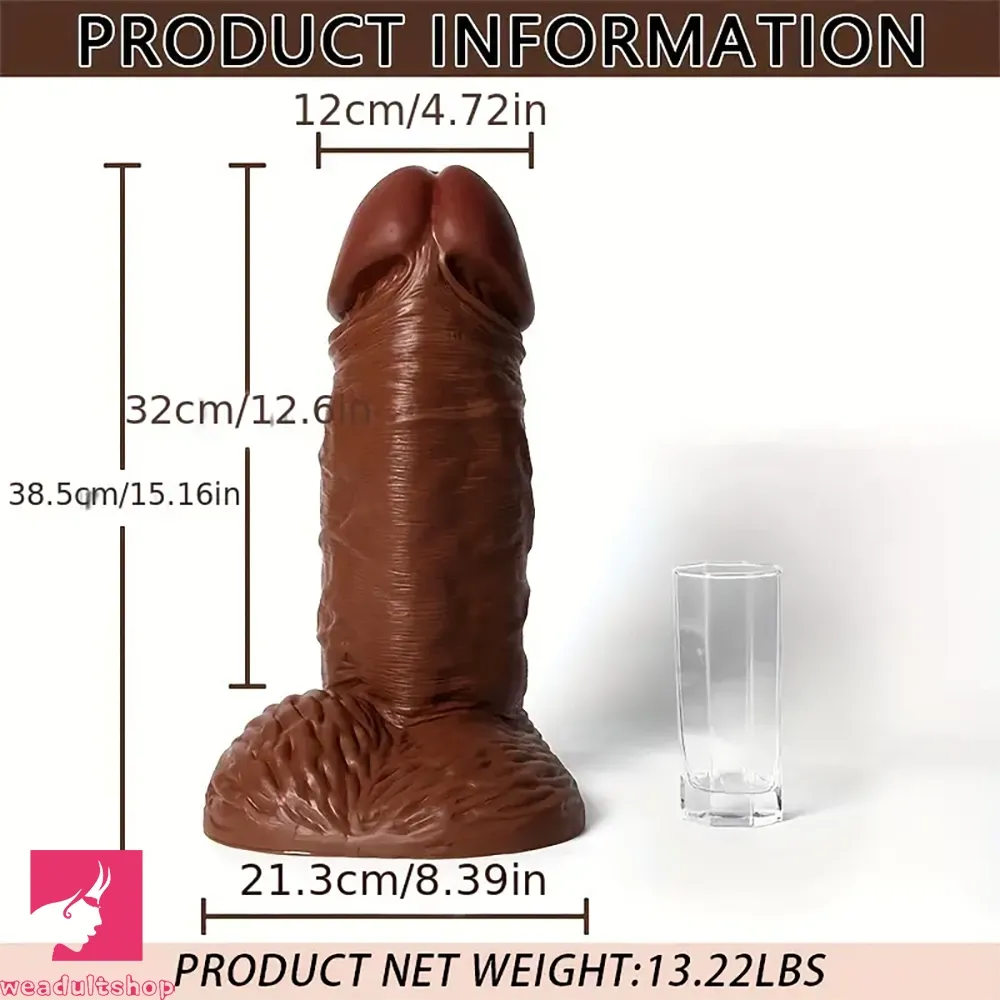 15.16in Realistic Silicone Big Dildo Sex Toy Thick G-spot Anal Prostate Dildo