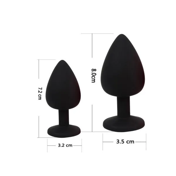 2 Colors Jeweled Silicone Plug
