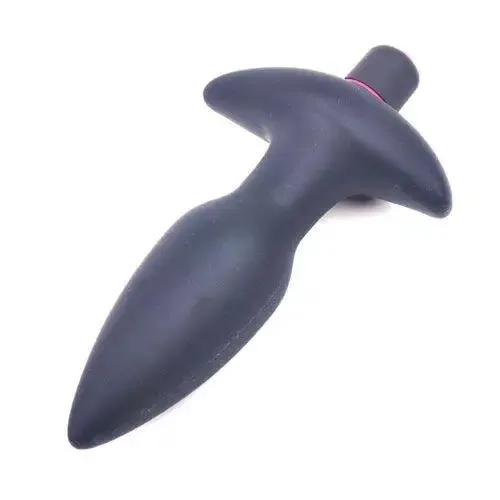 6-inch Silicone Black Tapered Vibrating Large Butt Plug