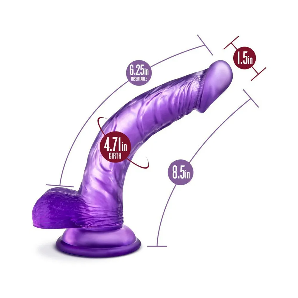 B Yours Sweet 'n Hard 7 Realistic 8.5 in. Dildo with Balls Purple