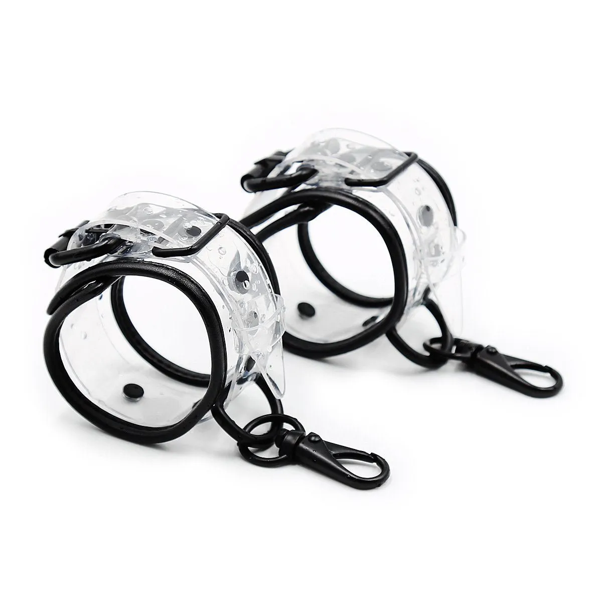 Black Wrap Transparent PVC Bound Cuffs