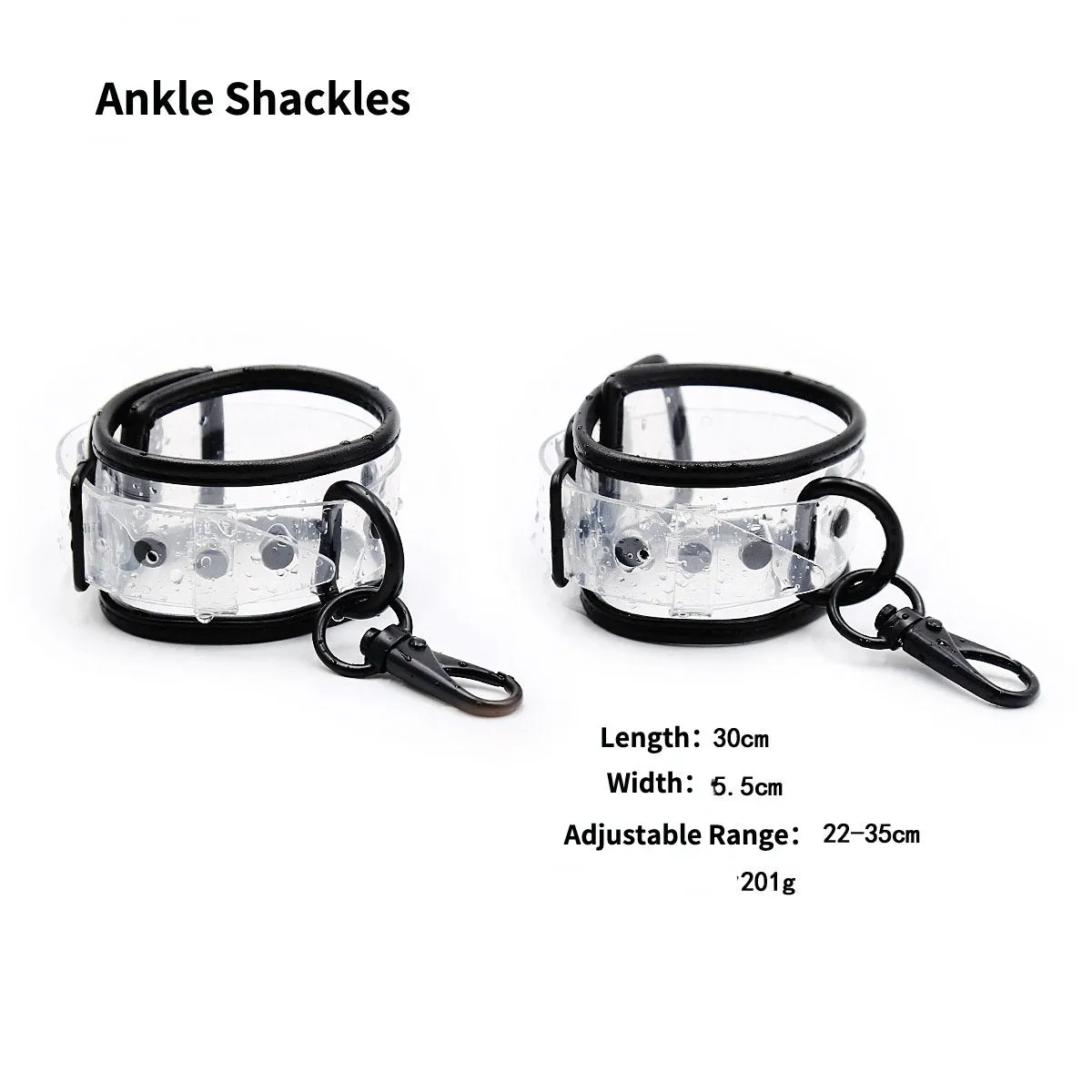 Black Wrap Transparent PVC Bound Cuffs