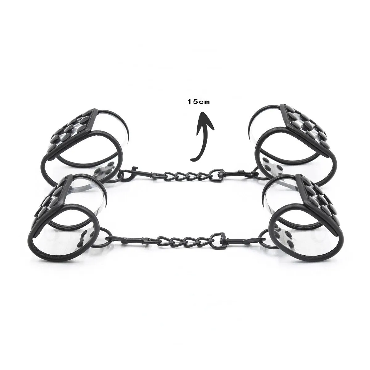 Black Wrap Transparent PVC Bound Cuffs