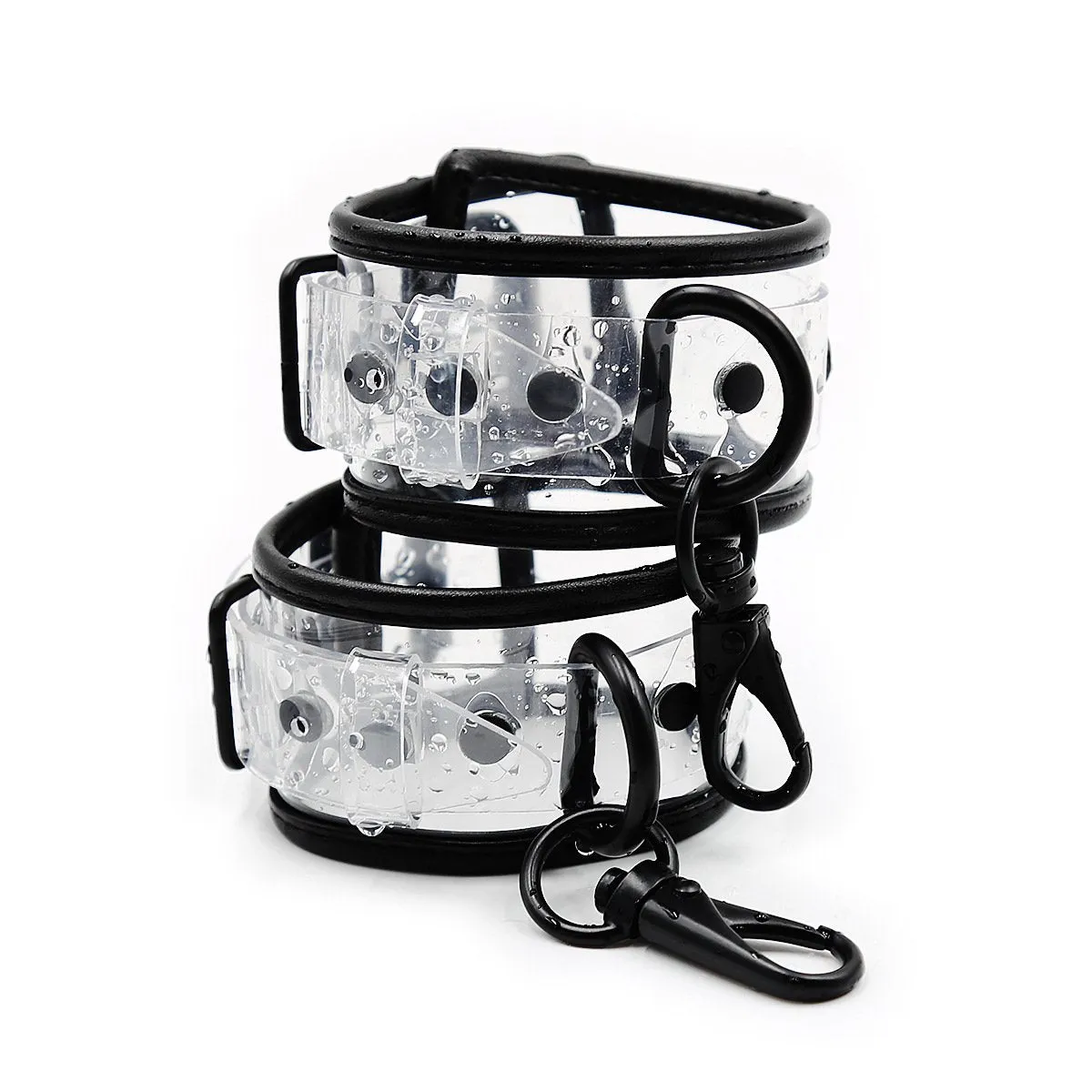 Black Wrap Transparent PVC Bound Cuffs