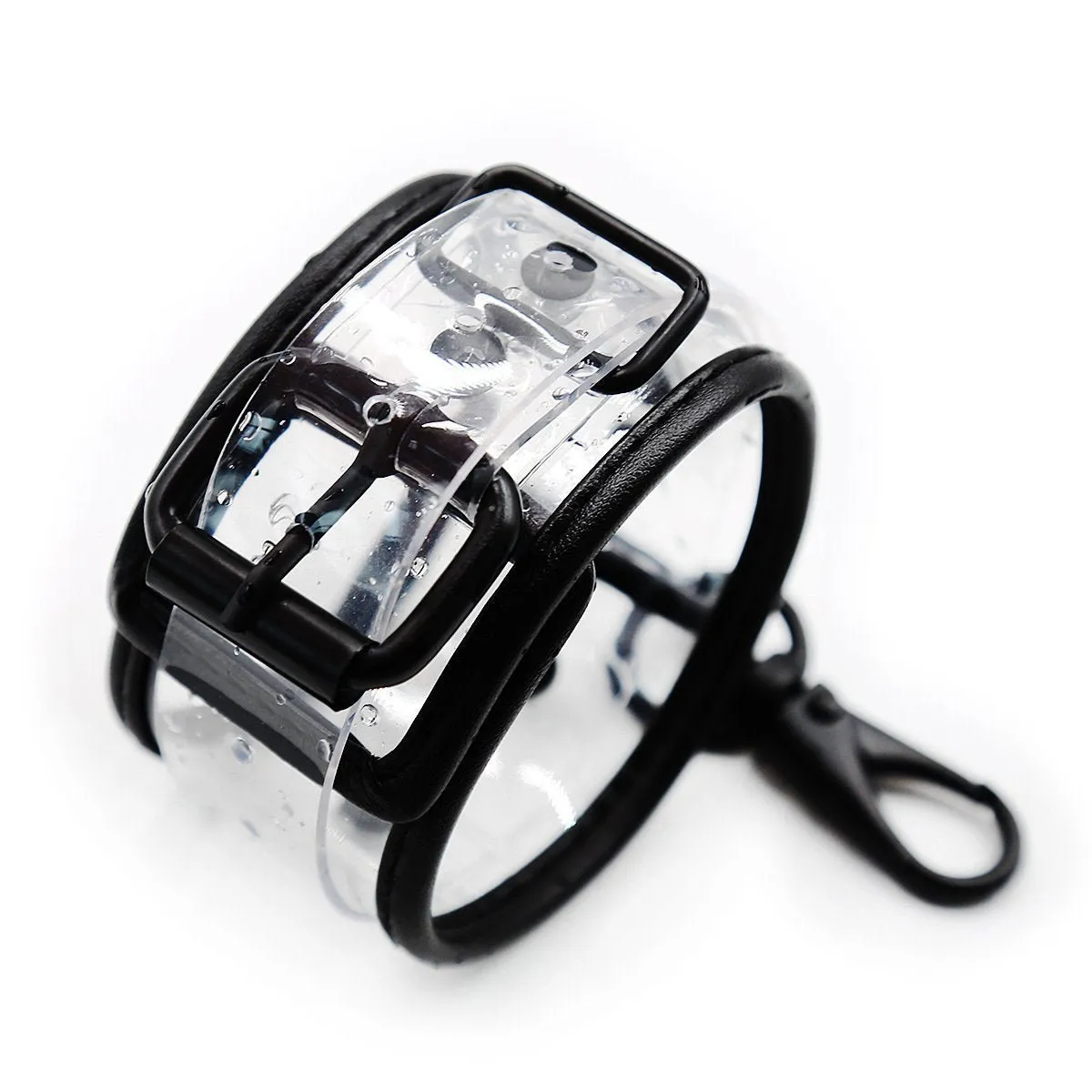 Black Wrap Transparent PVC Bound Cuffs