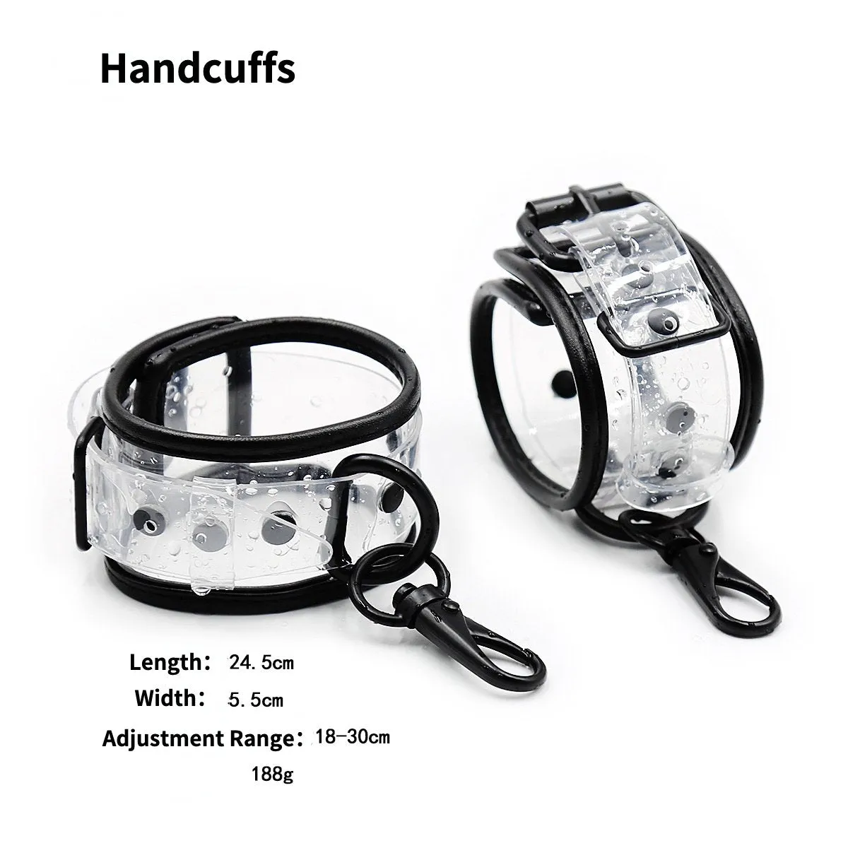 Black Wrap Transparent PVC Bound Cuffs