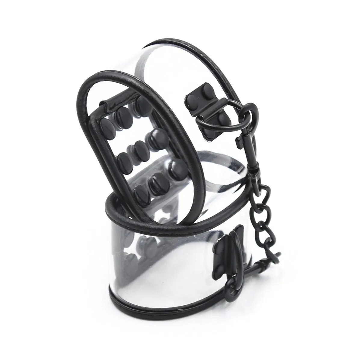 Black Wrap Transparent PVC Bound Cuffs