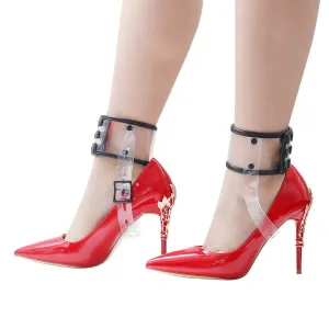Black Wrap Transparent PVC Bound Cuffs