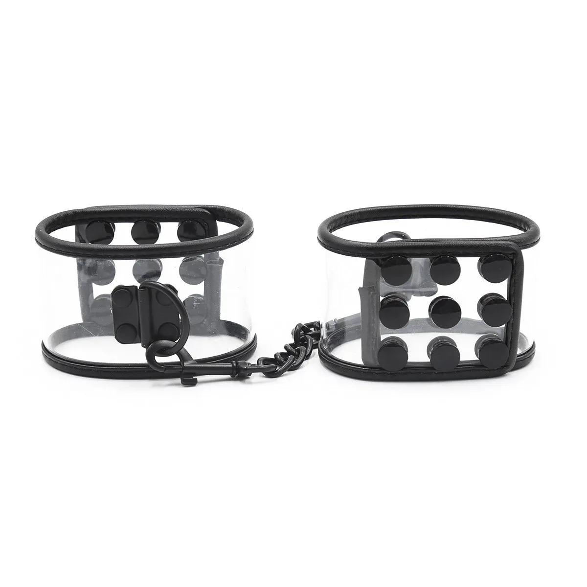 Black Wrap Transparent PVC Bound Cuffs