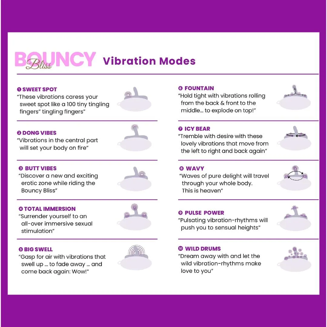 Bouncy Bliss Inflatable Seat Vibrator with 10 Vibration Modes
