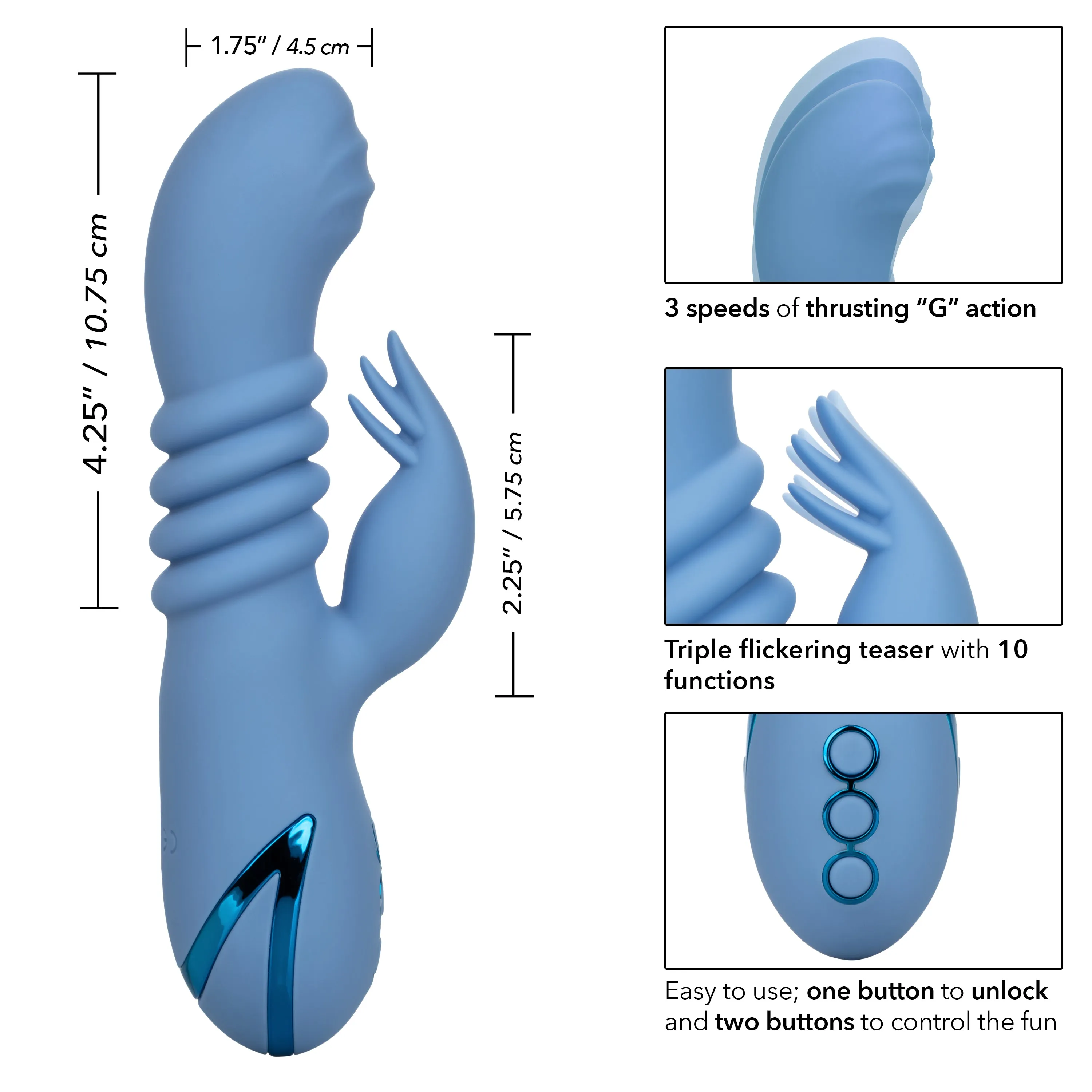 California Dreaming Santa Cruz Coaster Thrusting G-Spot Rabbit Vibrator
