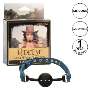 California Exotics - Ride 'em Premium Denim Collection Ball Gag (Blue)