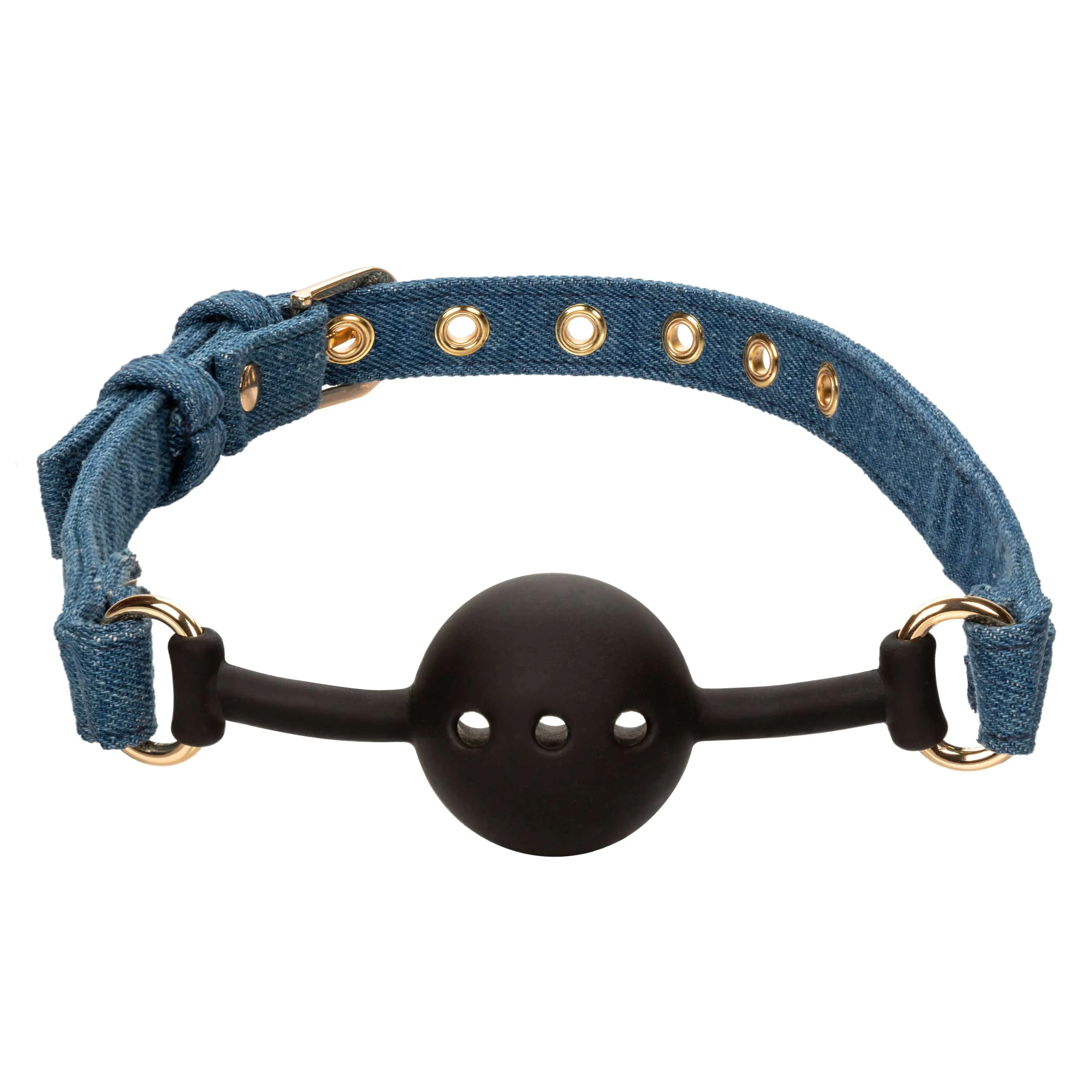 California Exotics - Ride 'em Premium Denim Collection Ball Gag (Blue)