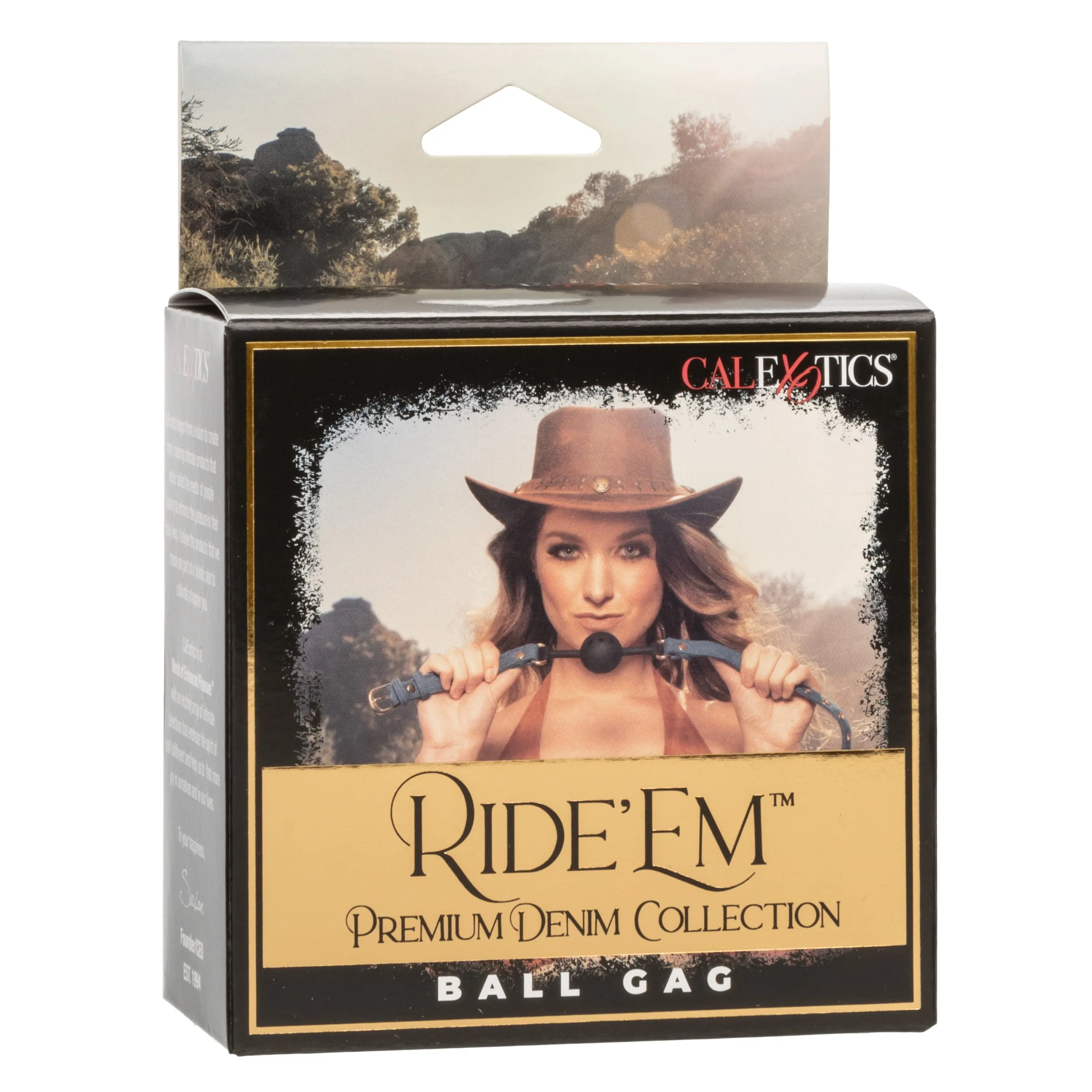 California Exotics - Ride 'em Premium Denim Collection Ball Gag (Blue)