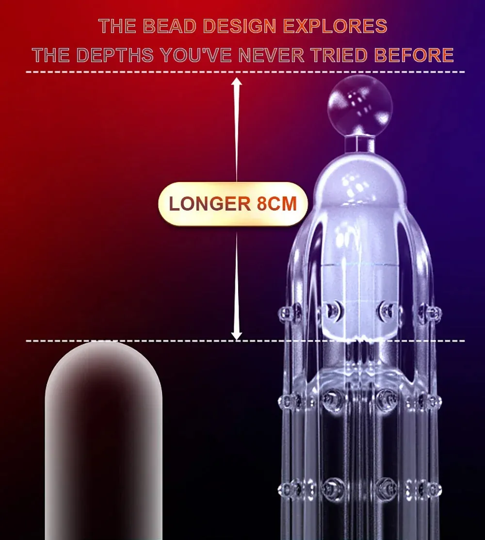 Cock Sleeve Vibrating Penis Enlarger - Vagina Clit Stimulator Condom Male Sex Toy