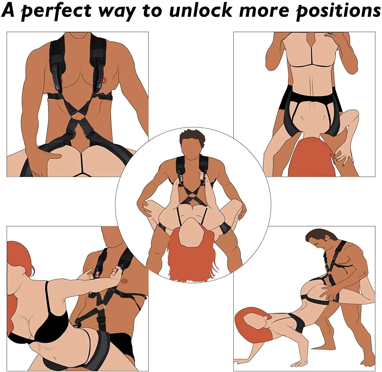 Come Closer 4 Point BDSM | Harness Restraint System | Couples Body Harness
