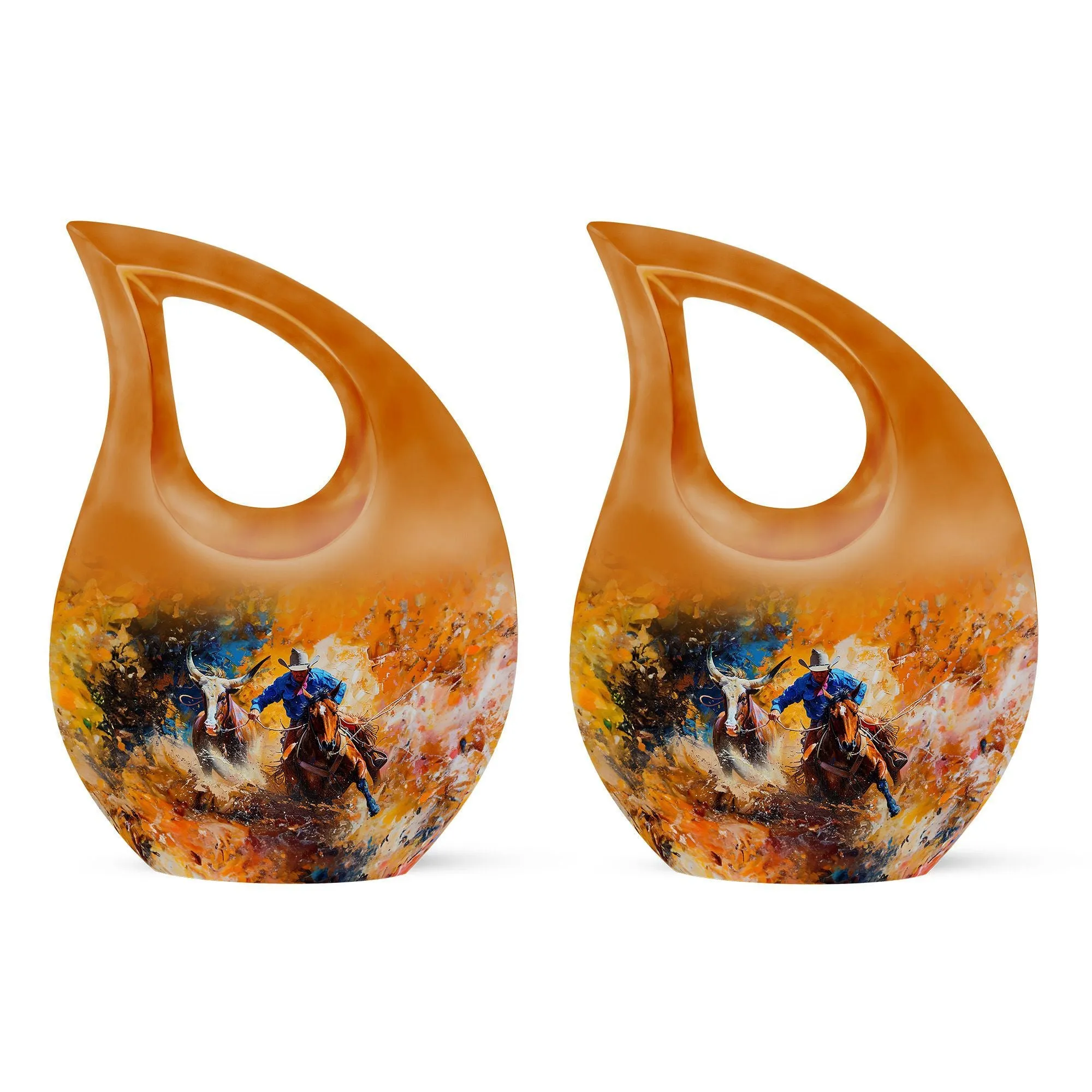 Cowboy Memorial Cremation Urn: Small Urn For Adult Human Ashes