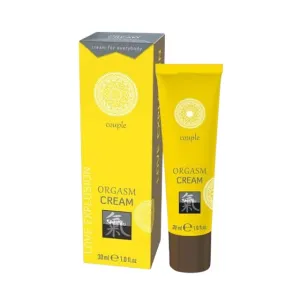 Cremă SHIATSU Orgasm Cream Couple. pentru stimularea orgasmului în cuplu. cu efect de încălzire și furnicături. 30 ml
