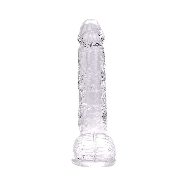 Dildo LOVING JOY 9 Crystal Dildo with Balls. design realist cu testicule. bază cu ventuză. lungime 24 cm. transparent (N12188)
