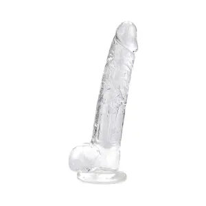 Dildo LOVING JOY 9 Crystal Dildo with Balls. design realist cu testicule. bază cu ventuză. lungime 24 cm. transparent (N12188)