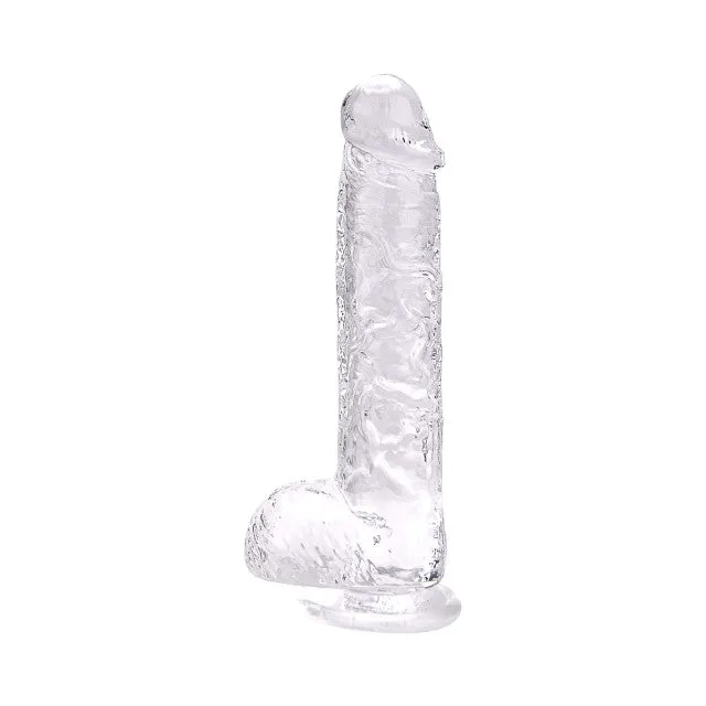Dildo LOVING JOY 9 Crystal Dildo with Balls. design realist cu testicule. bază cu ventuză. lungime 24 cm. transparent (N12188)