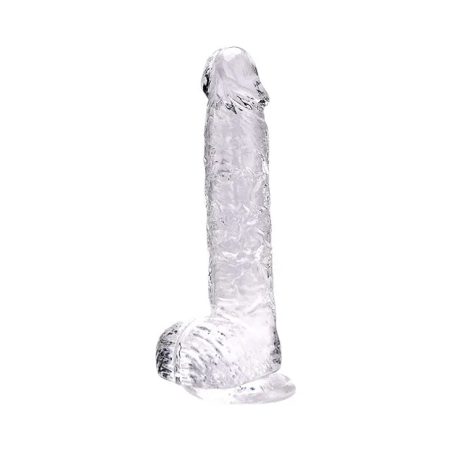 Dildo LOVING JOY 9 Crystal Dildo with Balls. design realist cu testicule. bază cu ventuză. lungime 24 cm. transparent (N12188)