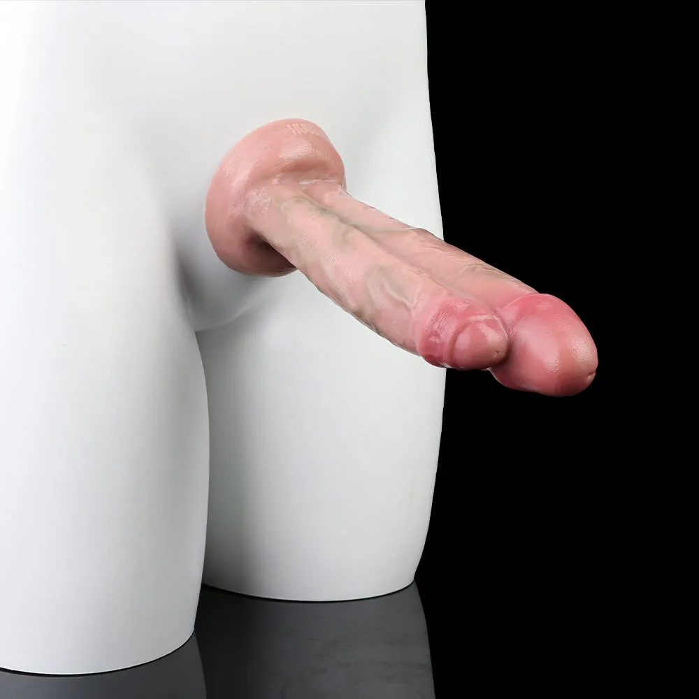 Double End Realistic Dildo Prostate Massager - Life Size Penis Silicone Sex Doll Women Masturbation