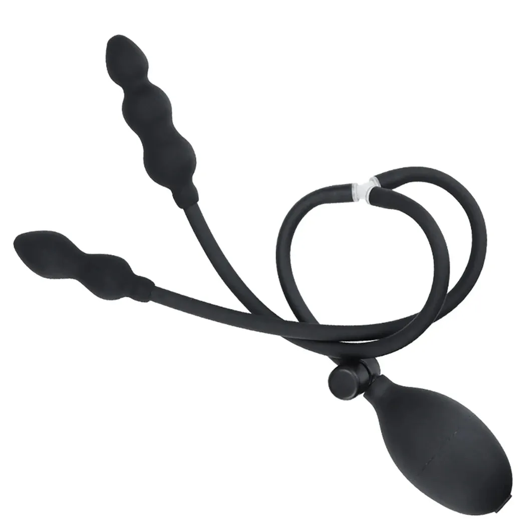Double Inflatable Anal Plug - Exotic Dual Anal Expansion G Spot Prostate Massage Milking