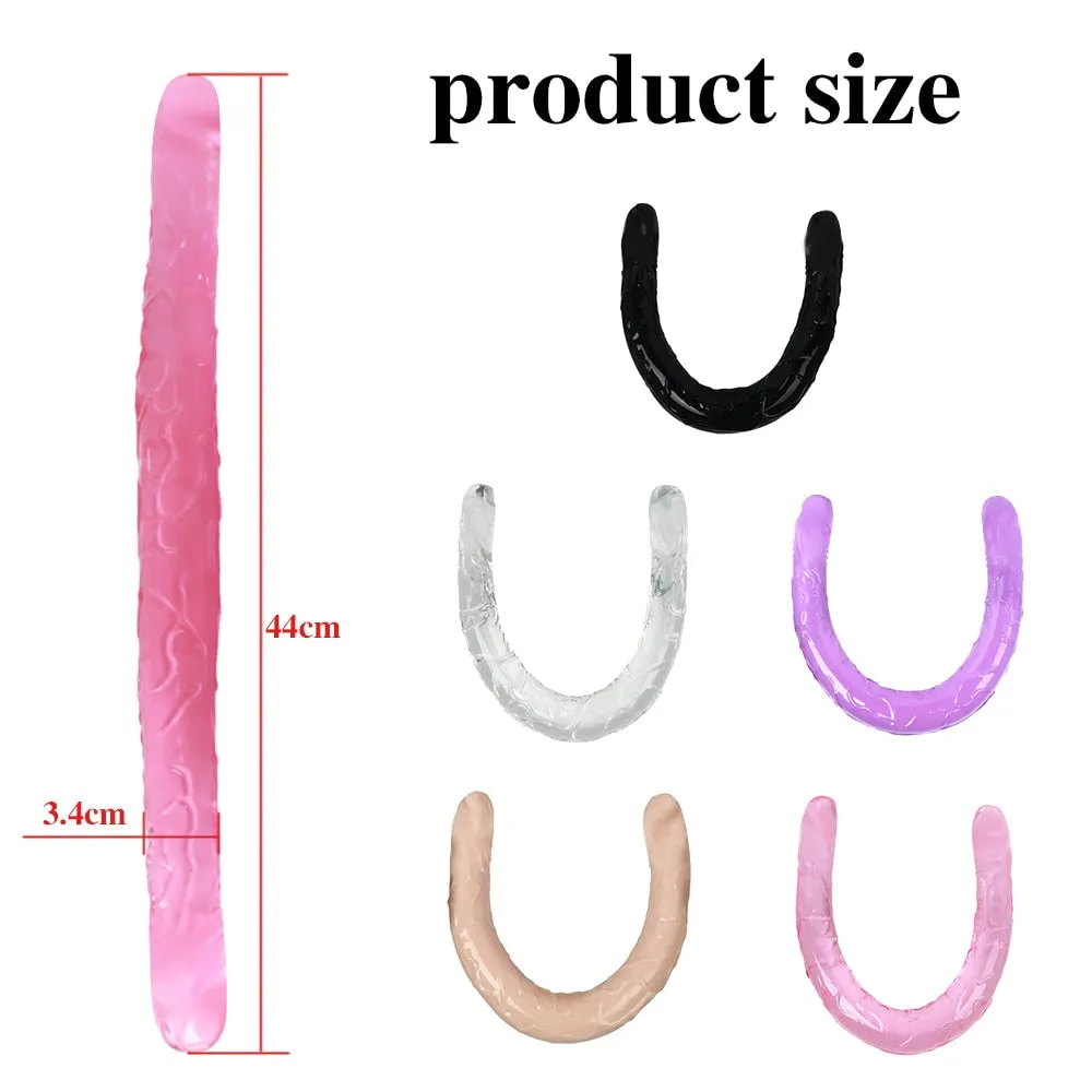 Double Long Soft Jelly Realistic Dildo