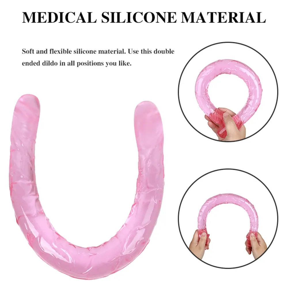 Double Long Soft Jelly Realistic Dildo