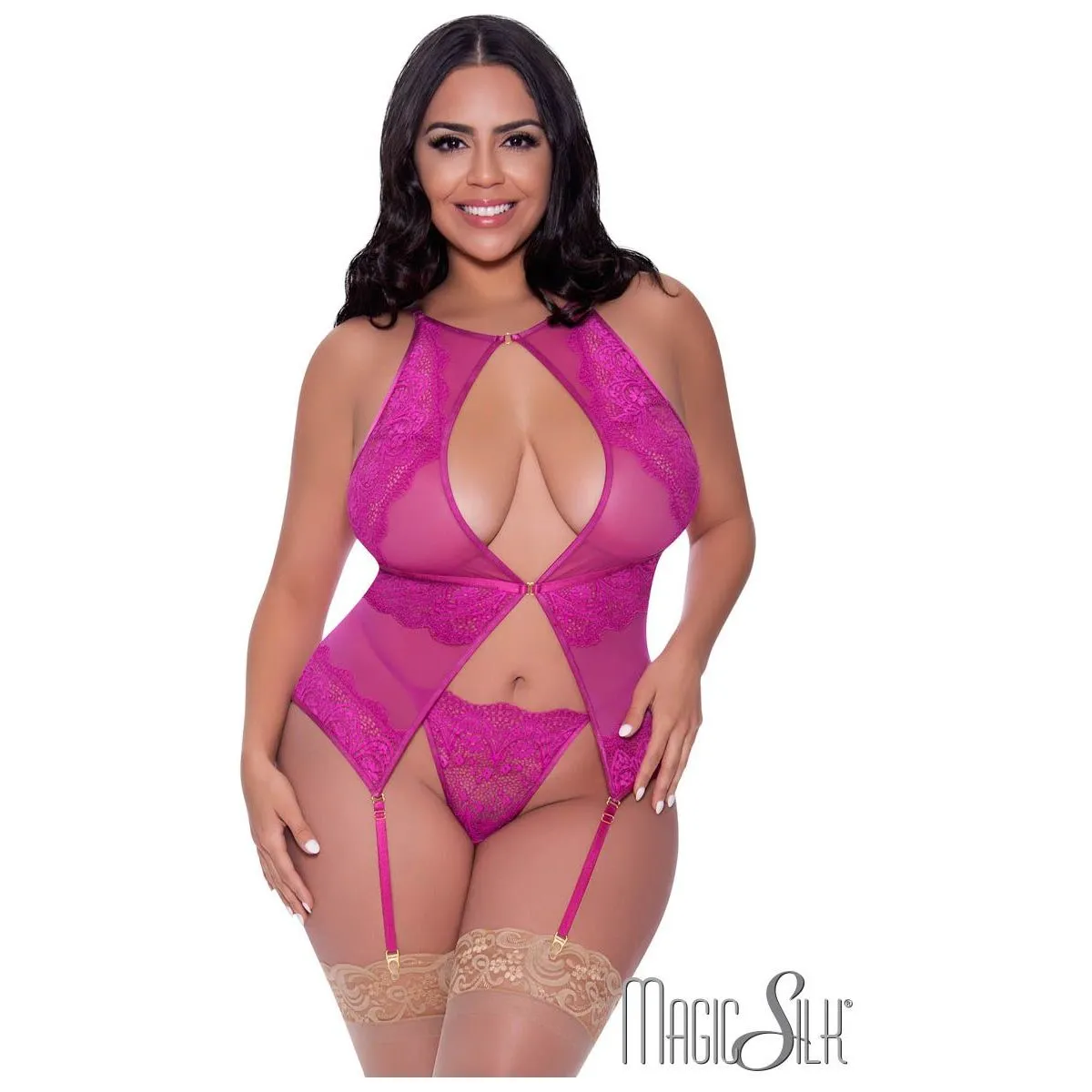 Exposed Lace Bustier by Magic Silk