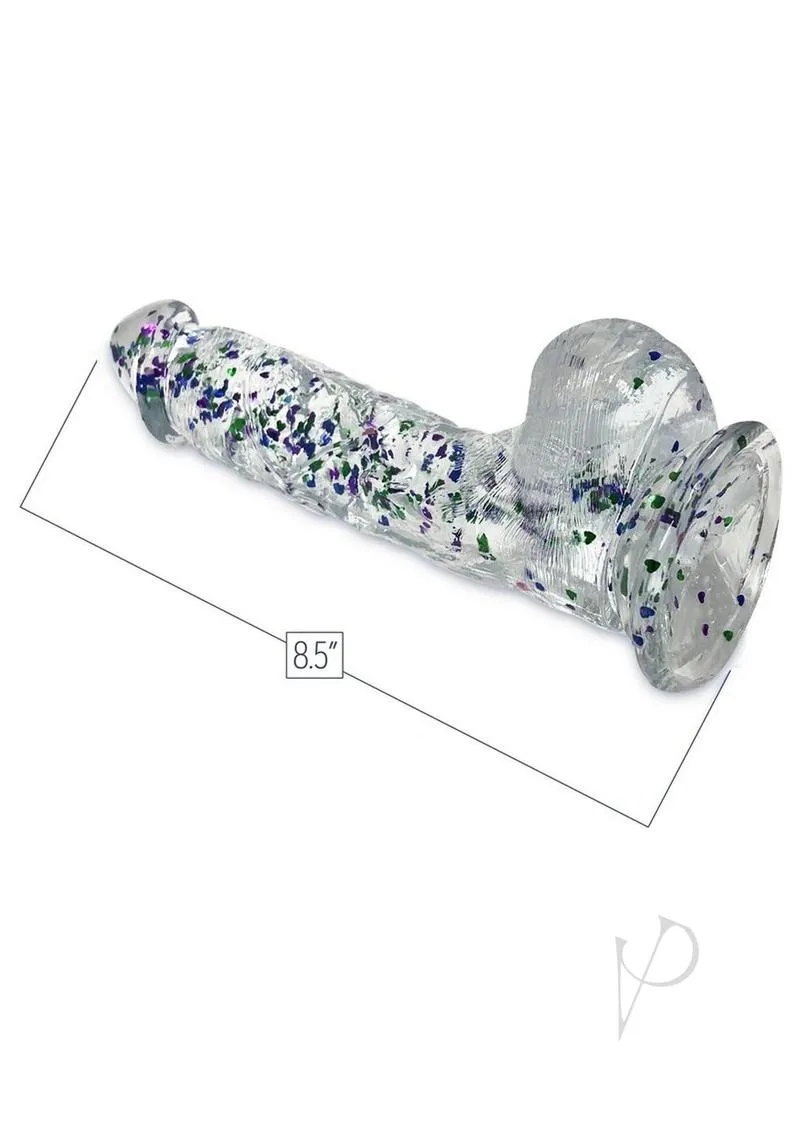 Glittergasm Realistic Dildo Blu/pur/vio