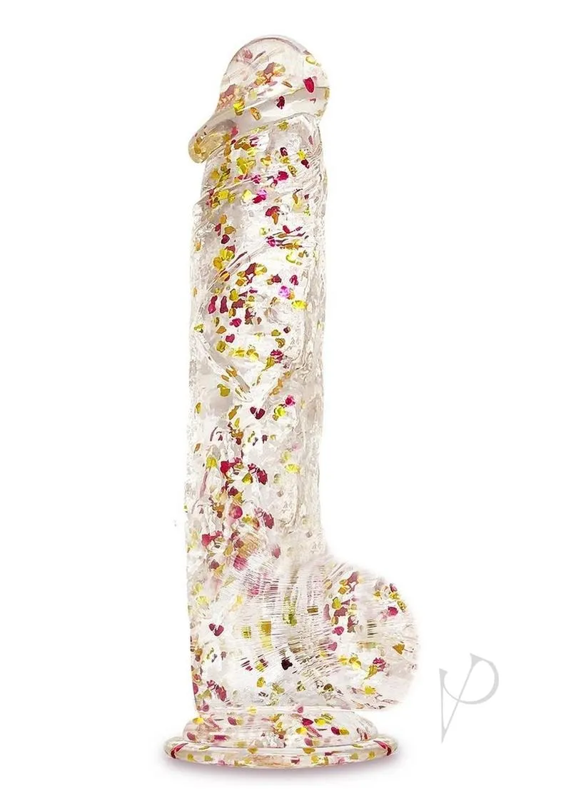 Glittergasm Realistic Dildo Red/orn/gld