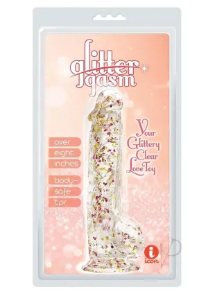 Glittergasm Realistic Dildo Red/orn/gld