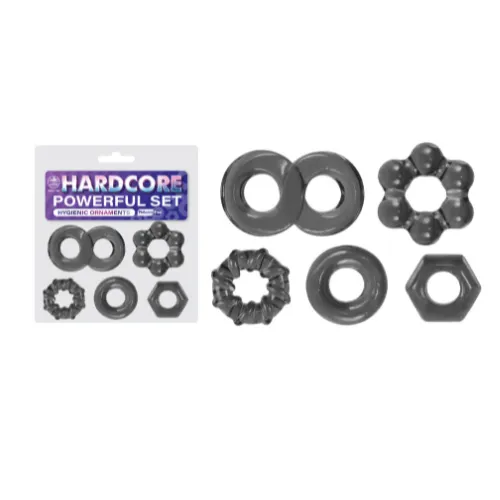 HARDCORE 40MM AND 50MM TPE ORNAMENT 5PCS SET TRANSPARENT BLACK