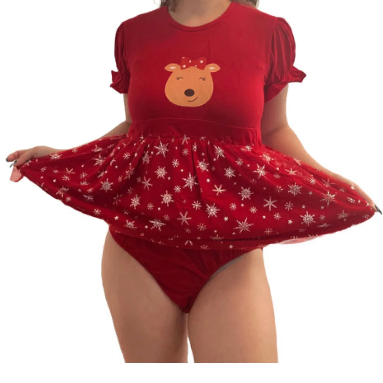 Holiday Reindeer TuTu Romper Dress