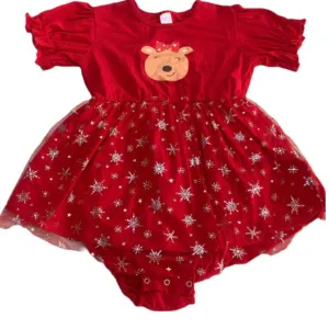 Holiday Reindeer TuTu Romper Dress