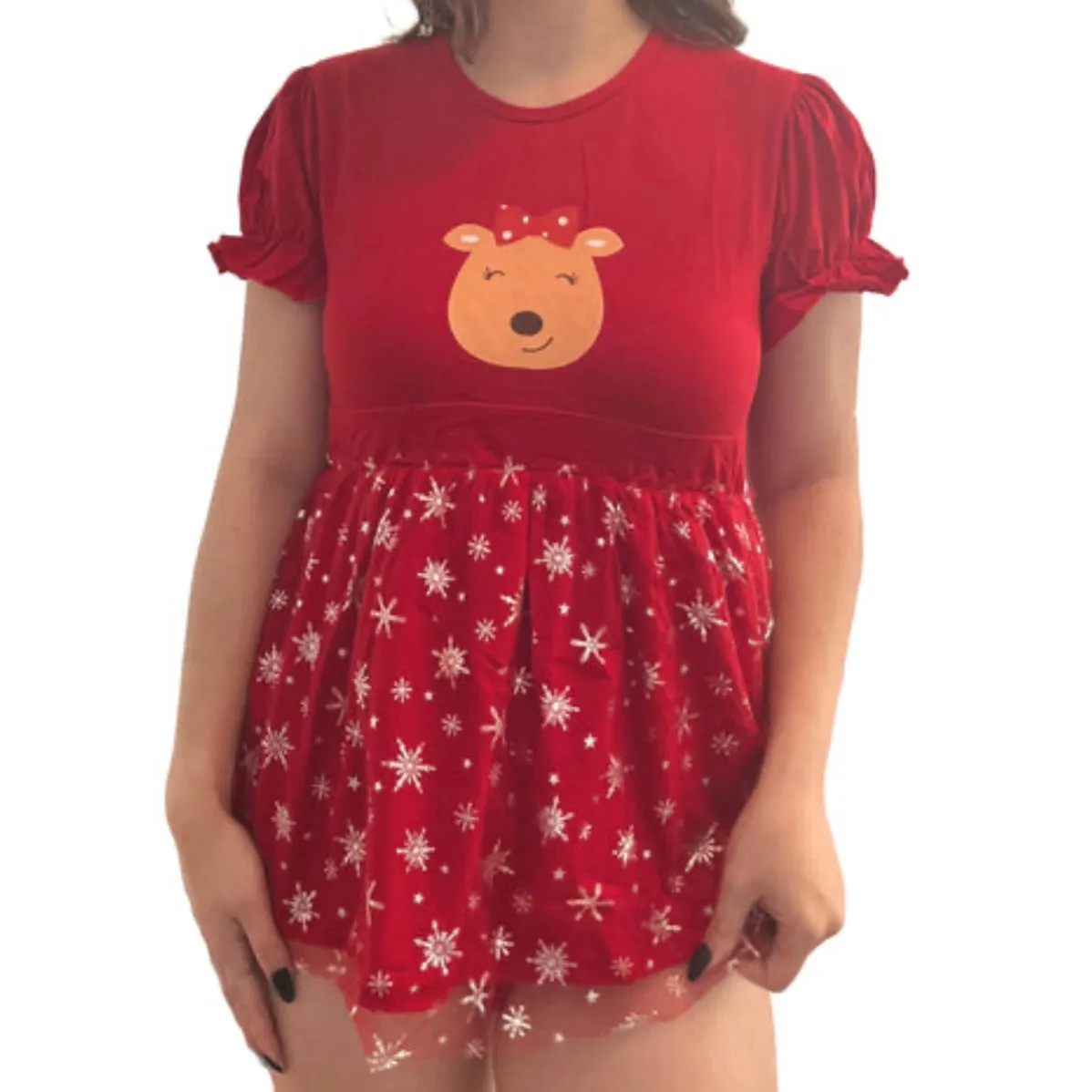 Holiday Reindeer TuTu Romper Dress