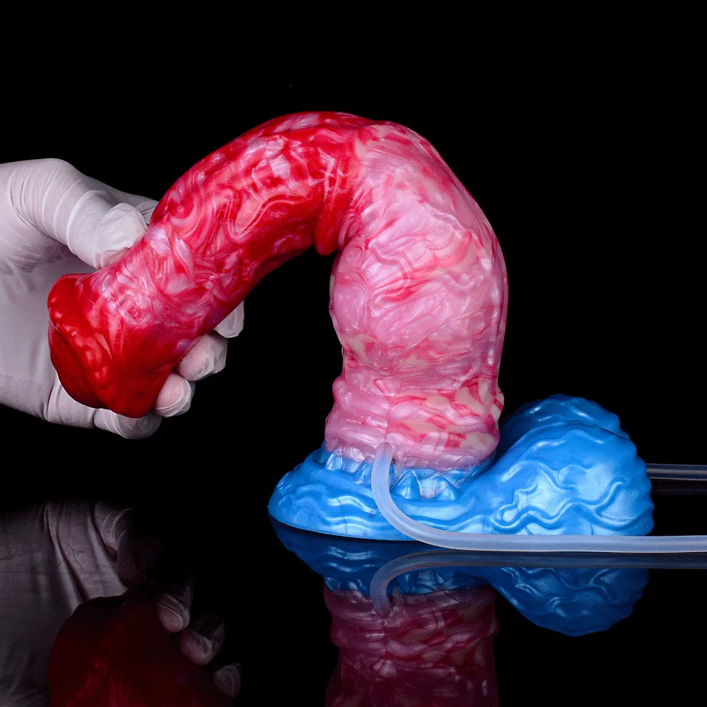 Inflatable Squirting Horse Dildo Butt Plug - Fantasy Monsterdildo Anal Sex Toys for Men Women