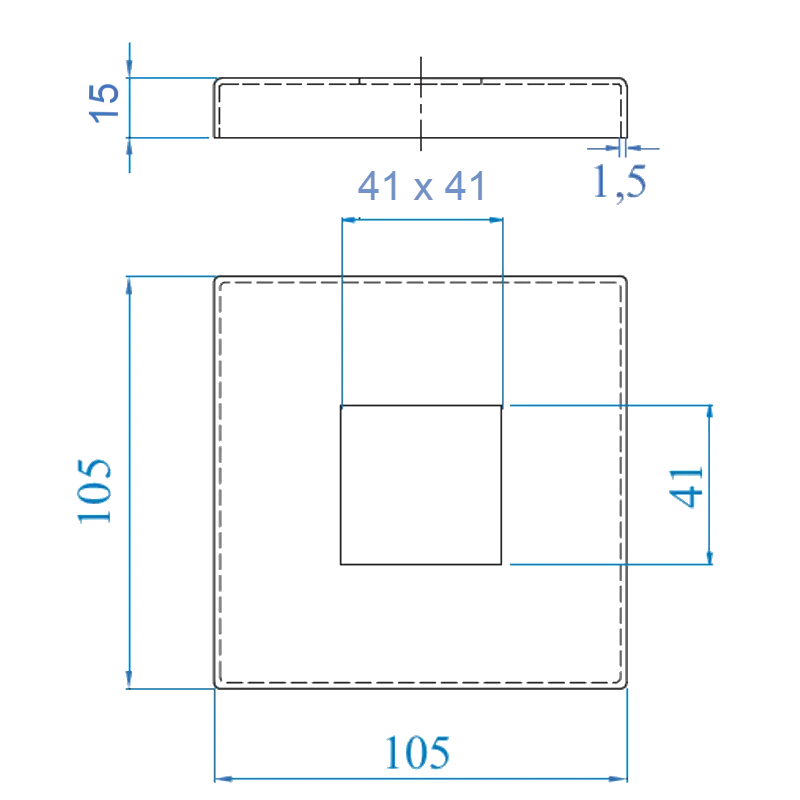 Inox Black Square Post Base Cover