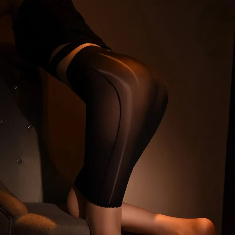 Lace Ultra See-through Tight Oil Short Skirt