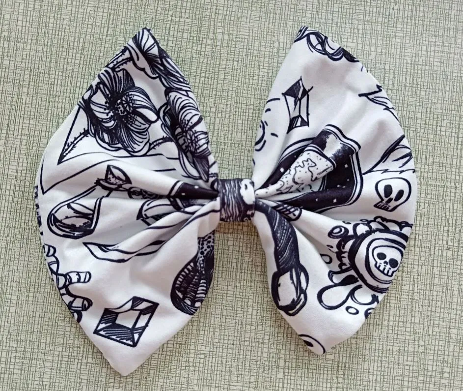 Lil Goth Baby Fabric Hair Bow *