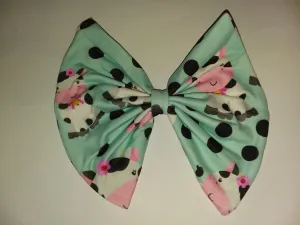 Lil Moo Moo Fabric Hair Bow