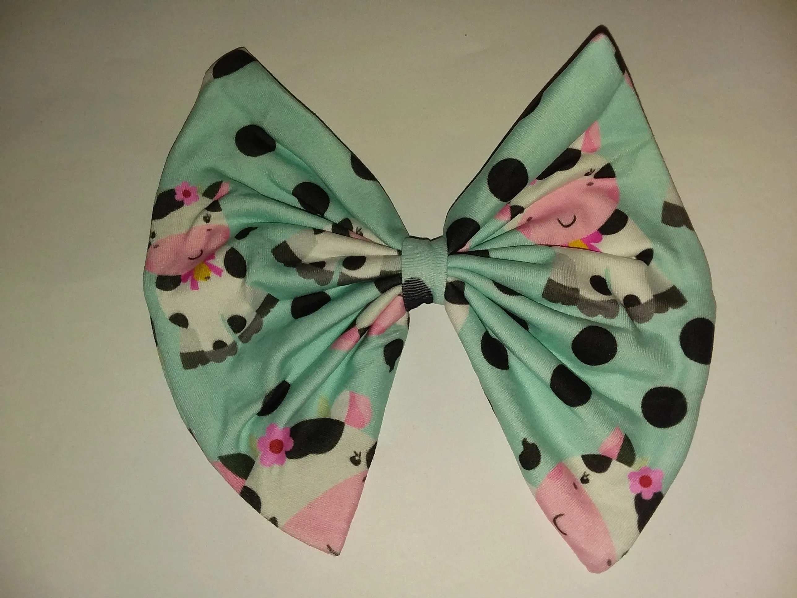 Lil Moo Moo Fabric Hair Bow