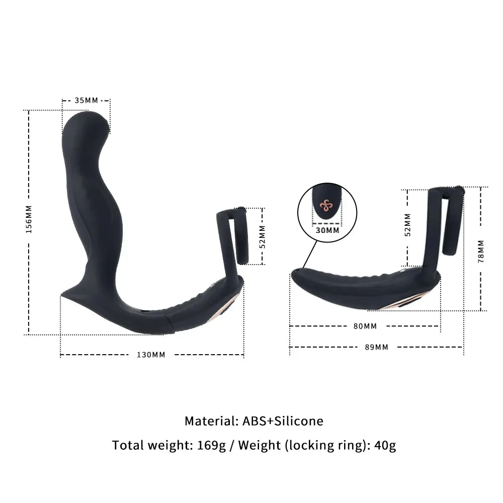 LOCKINK Black Mamba Prostate Massager With Cock Ring App Control