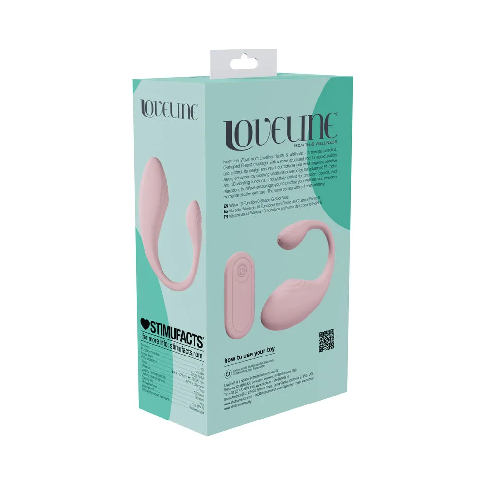 LoveLine Wave C-shape Vibe Waterproof Remote Pink