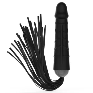 Lovemesex Double-ended Leather Flogger Whip with Dildo Handle