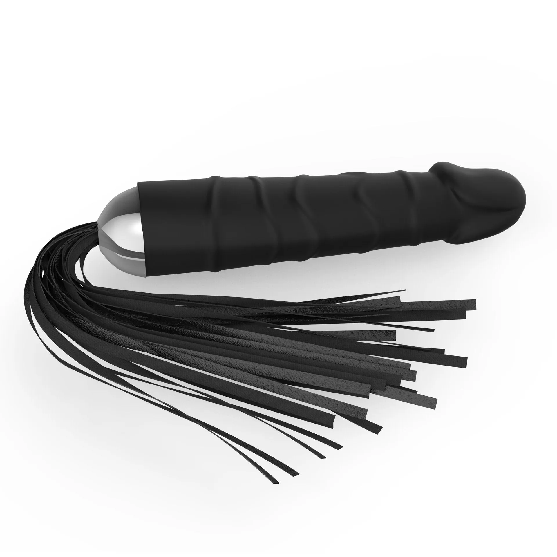 Lovemesex Double-ended Leather Flogger Whip with Dildo Handle