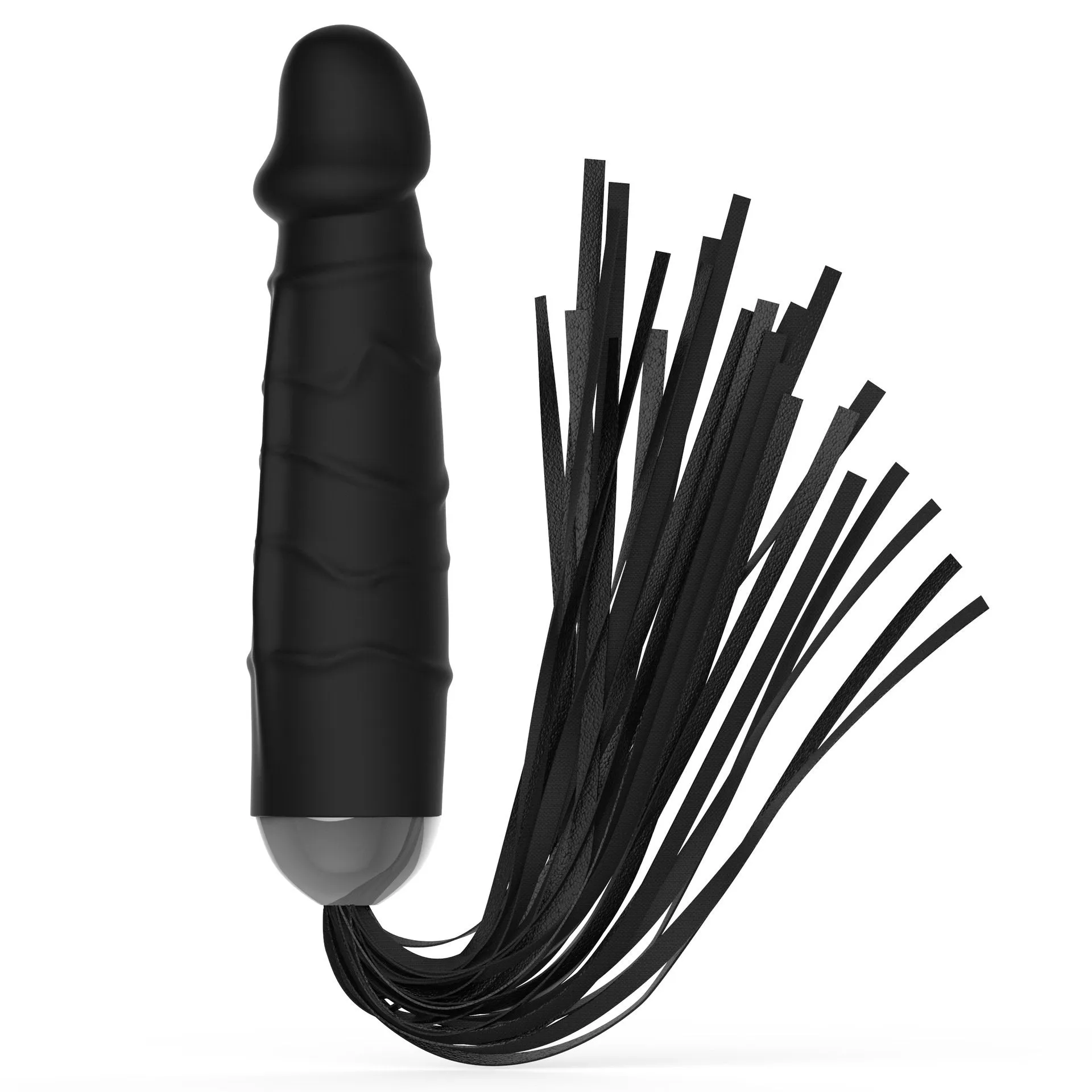 Lovemesex Double-ended Leather Flogger Whip with Dildo Handle
