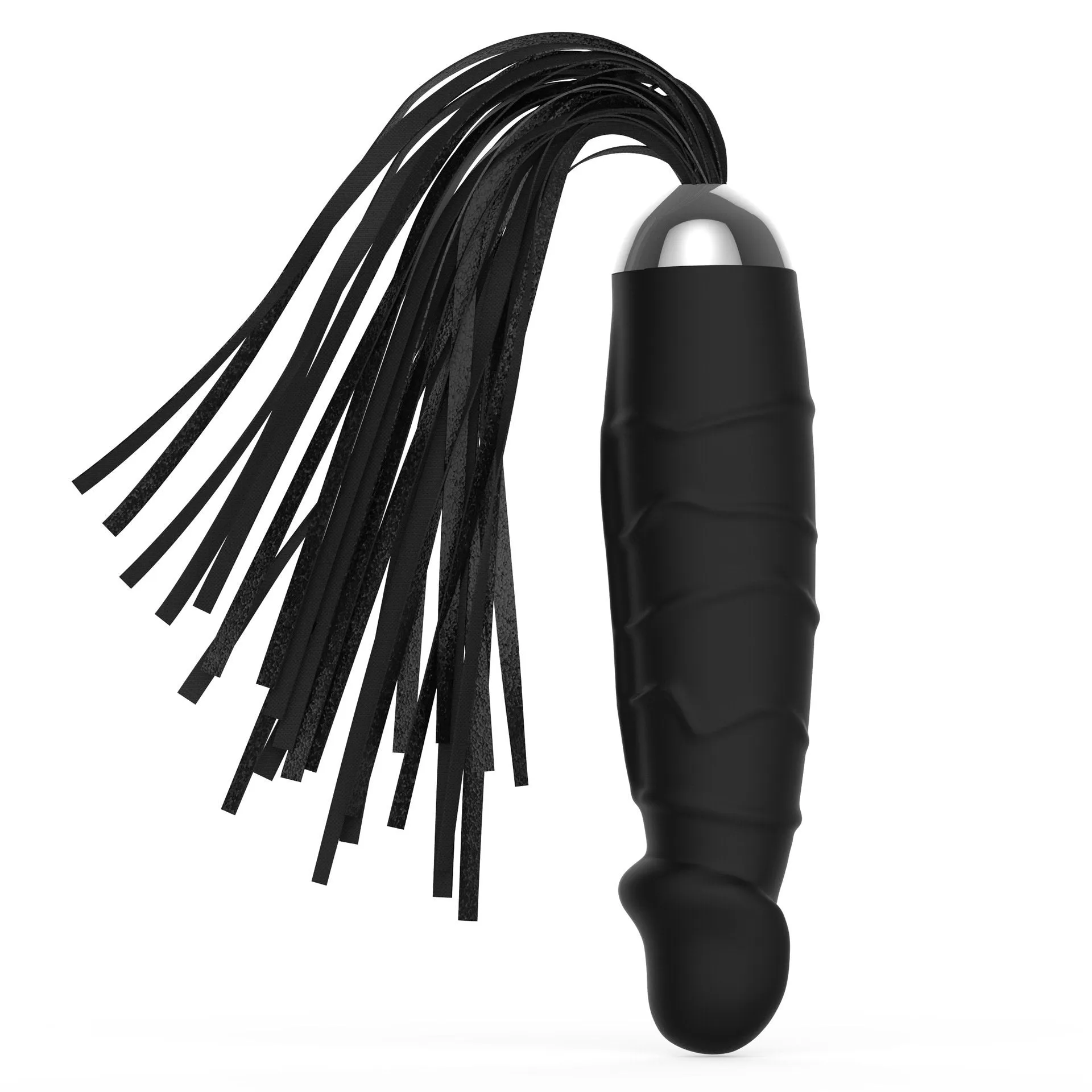 Lovemesex Double-ended Leather Flogger Whip with Dildo Handle